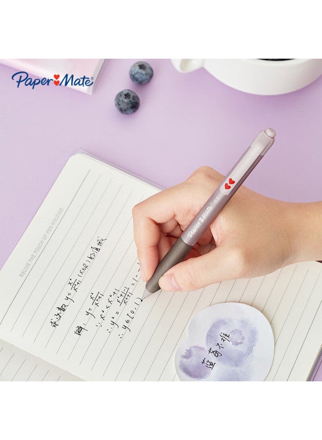 Papermate Paper Mate 0.5Mm High-Value Clickable Gel Pen Student Gift Fruit Series Blueberry G210 Black 6-Pack - Image 2