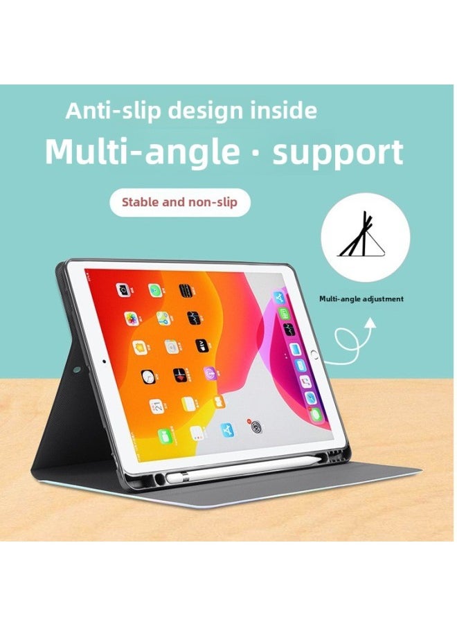 Generic - Use Ipad 10th Generation Protective Case With Pen Slot 7/8/9 Generation 10.2 Inch Mini6 Soft Case Pro11 Case Air45-Color:Cloud Pony [Pen Slot]]-Applicable Model:iPad 2017/2018 (9.7 Inches) - Image 1