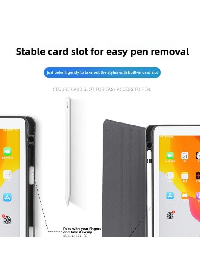 Generic - Use Ipad 10th Generation Protective Case With Pen Slot 7/8/9 Generation 10.2 Inch Mini6 Soft Case Pro11 Case Air45-Color:Cloud Pony [Pen Slot]]-Applicable Model:iPad 2017/2018 (9.7 Inches) - Image 1