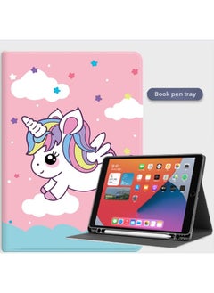 Use Ipad 10th Generation Protective Case With Pen Slot 7/8/9 Generation 10.2 Inch Mini6 Soft Case Pro11 Case Air45-Color:Cloud Pony [Pen Slot]]-Applicable Model:iPad 2017/2018 (9.7 Inches)