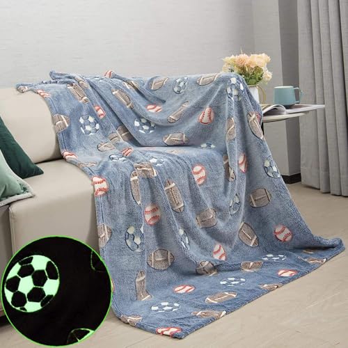 Butterthief Glow in The Dark Radium Blanket for Kids Super Soft & Warm Glowing Blanket for Toddler (100x150 cm, 0-8 Year) (Football) - Image 5