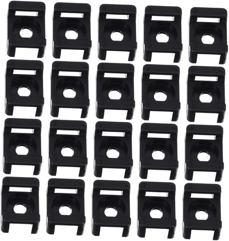 100Pcs Black Saddle Cable Tie Mounts Nylon Wire Organizer Clips for Desk Wall Home Office - Image 2