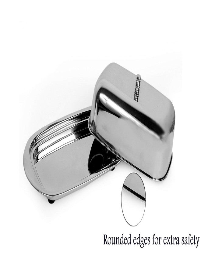 Dharam Paul Traders® Stainless Steel Butter Box Container Dish 500 Gram with lid for Fridge/Dining Table/kitchen,1 piece. - Image 5