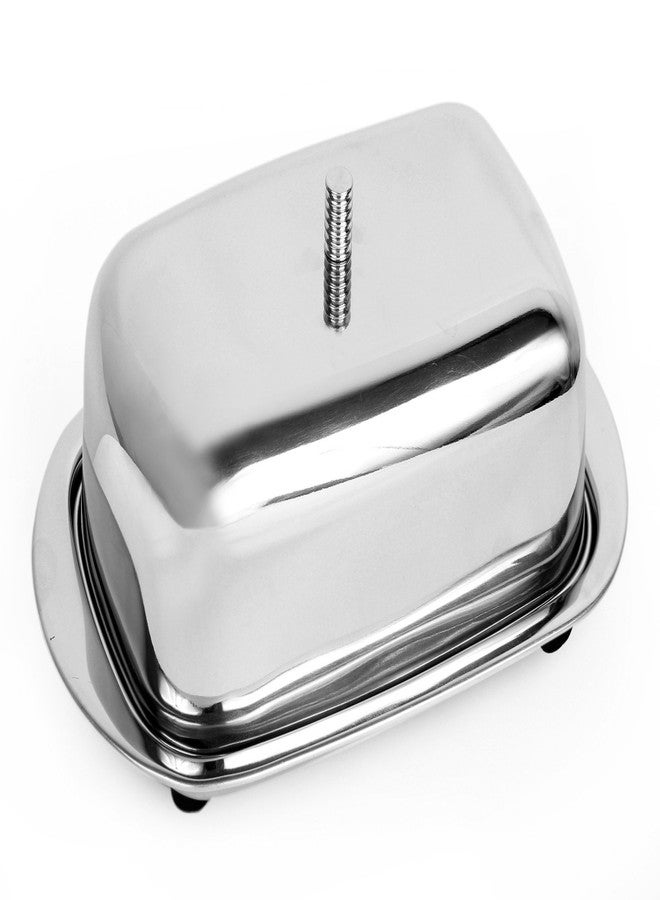 Dharam Paul Traders® Stainless Steel Butter Box Container Dish 500 Gram with lid for Fridge/Dining Table/kitchen,1 piece. - Image 3