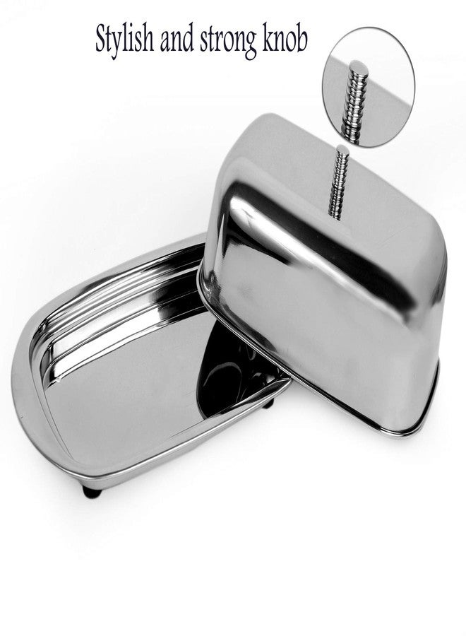 Dharam Paul Traders® Stainless Steel Butter Box Container Dish 500 Gram with lid for Fridge/Dining Table/kitchen,1 piece. - Image 4