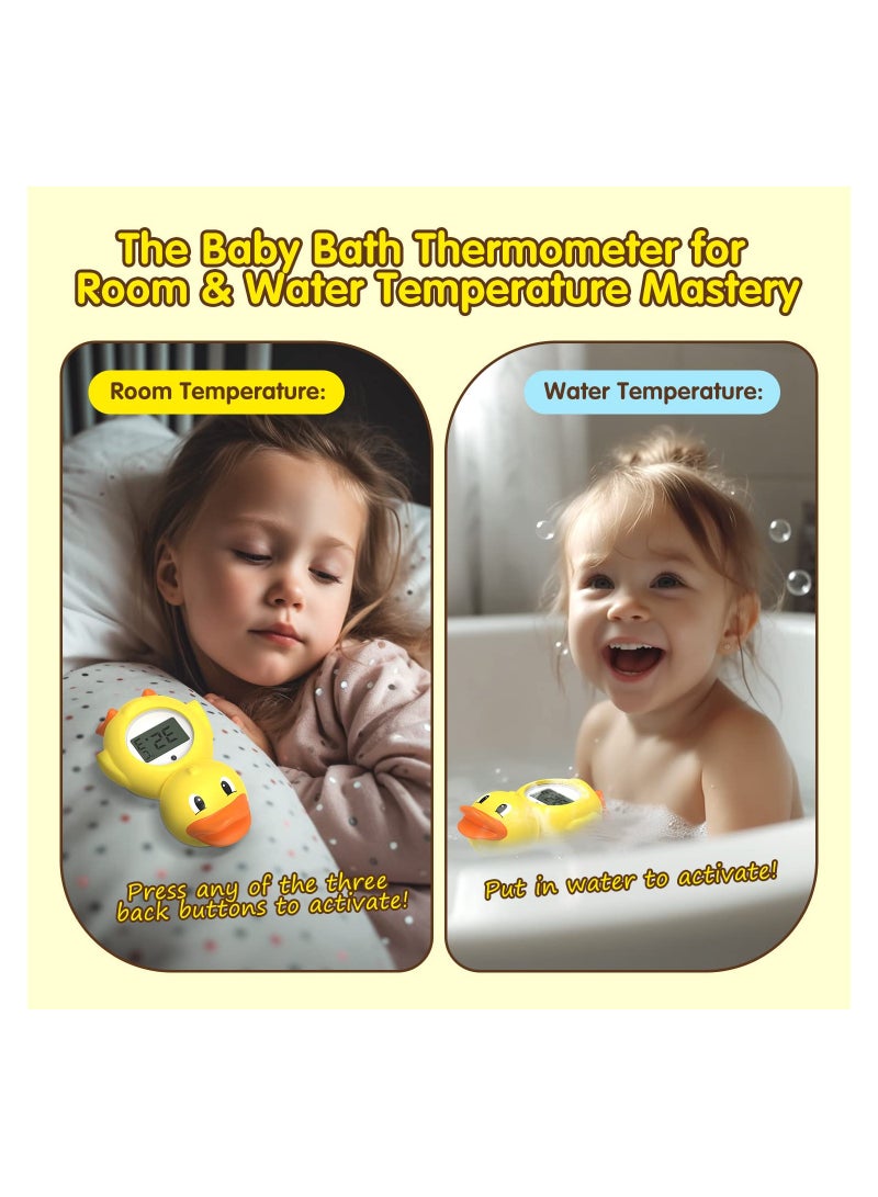 SOLARAE Duck Thermometer, New Upgraded Mute Visual Alert for Fahrenheit and Celsius DegreeDuck Thermometers Floating Toy for Infants Floating Toy for Infant Toddler Bathtub Pool with Temperature Warning - Image 2