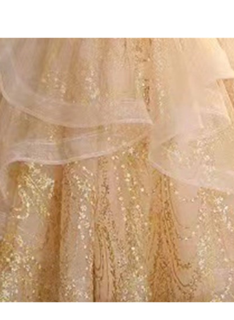 Children's dress new princess dress evening dress little girl performance piano catwalk dress Costumes - Image 3