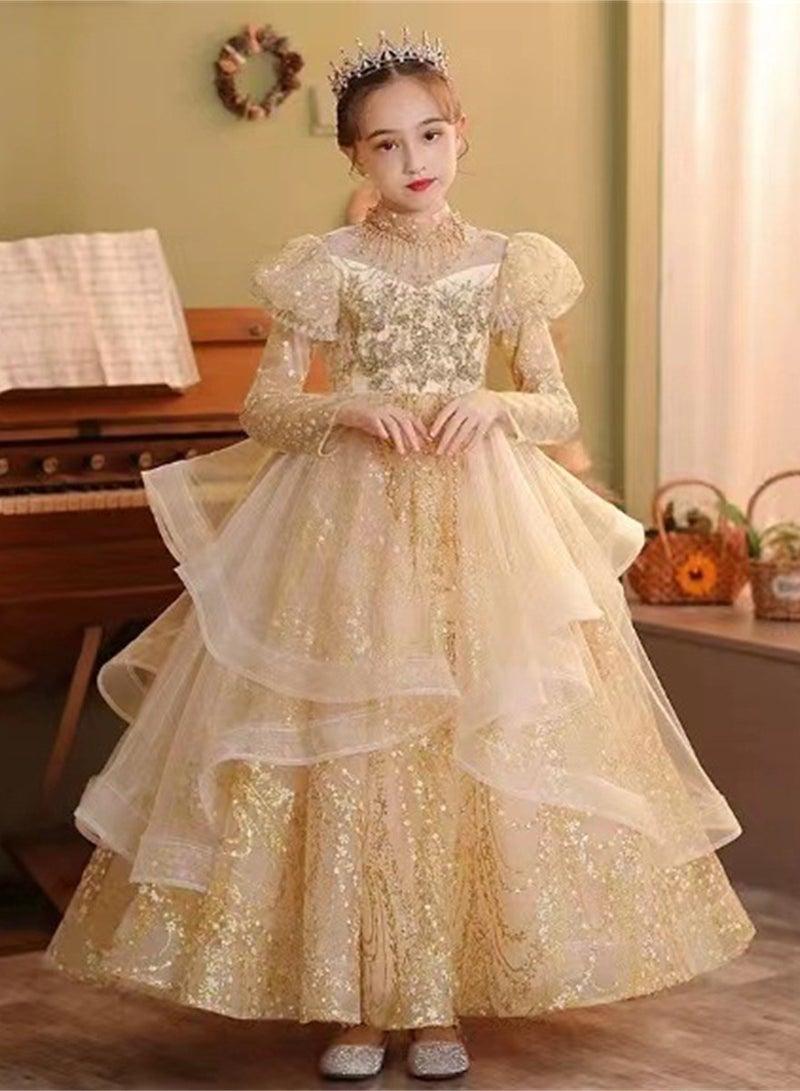 Children's dress new princess dress evening dress little girl performance piano catwalk dress Costumes - Image 2