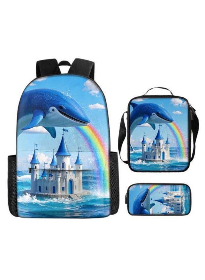 The latest universal cartoon new three-piece schoolbag (for students, teenagers, children) - 454  - Image 2