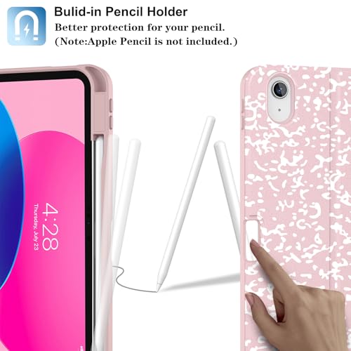 Supveco Keyboard Case for iPad A16 11th10th Generation 11109 Inch with Pencil Holder7 Colors Backlit Wireless Detachable Folio Keyboard Cover for iPad 11th10th Gen 20252022Pink - Image 3
