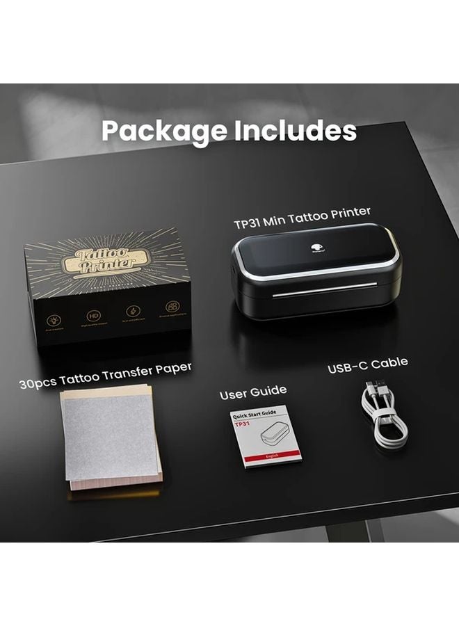 Phomemo TP31 Black Wireless Tattoo Stencil Printer Portable Thermal Printer - Image 1