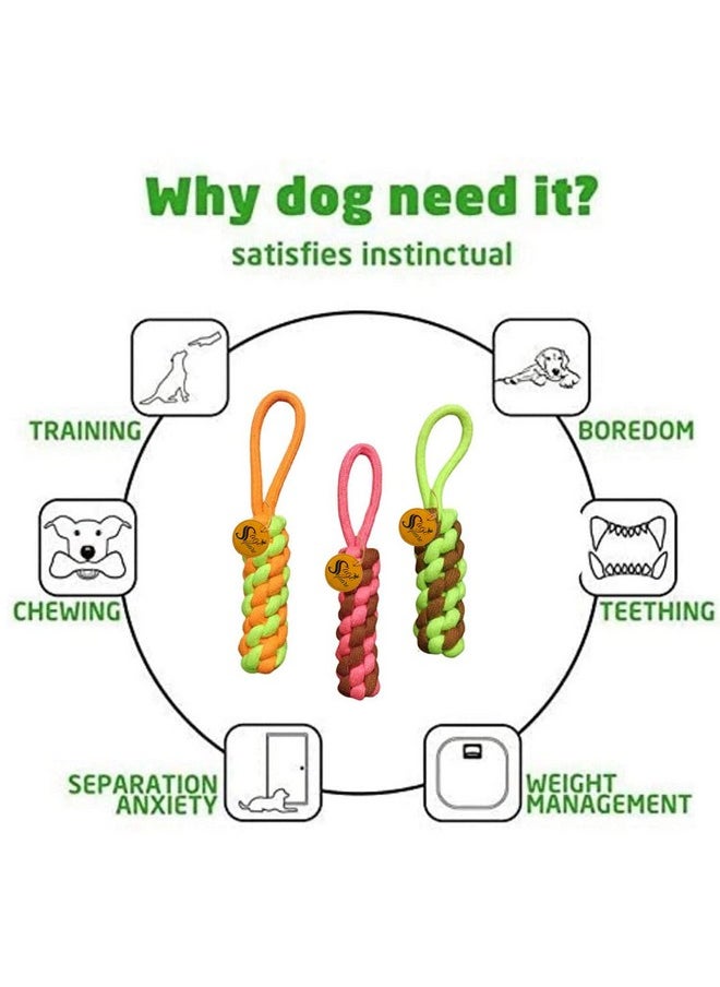 Sage Square Dog Toys + Dog Chew Toys + Puppy Teething Toys + Rope Dog Toy + Dog Toys For Small To Medium Dog Toys + Dog Toy Pack + Tug Toy + Dog Toy Set + Washable Cotton Rope For Dog (3 Pack)  - Image 5