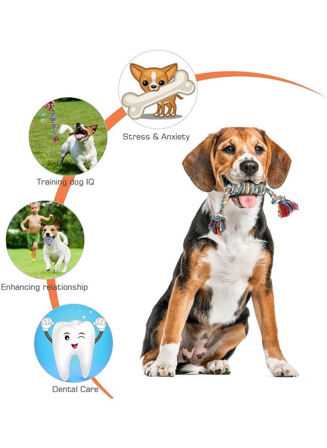 Sage Square Dog Toys + Dog Chew Toys + Puppy Teething Toys + Rope Dog Toy + Dog Toys For Small To Medium Dog Toys + Dog Toy Pack + Tug Toy + Dog Toy Set + Washable Cotton Rope For Dog (3 Pack)  - Image 2