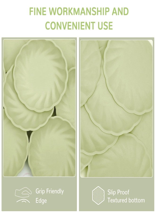 BangShou 7" Scalloped Compostable Plates (50 Pack) Disposable Plates Light Green for Outdoor Parties, Picnics & Events - Image 5