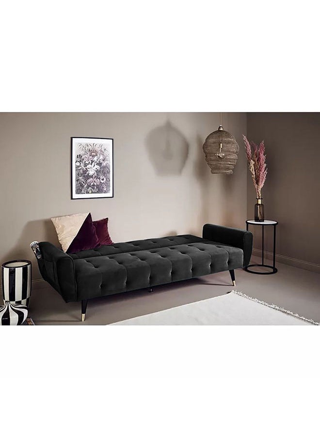 إن - هاوس مونتلا | أريكه سرير 2 في 1 3-مقاعد من المخمل36x179x106 cm - أسود  - Image 2