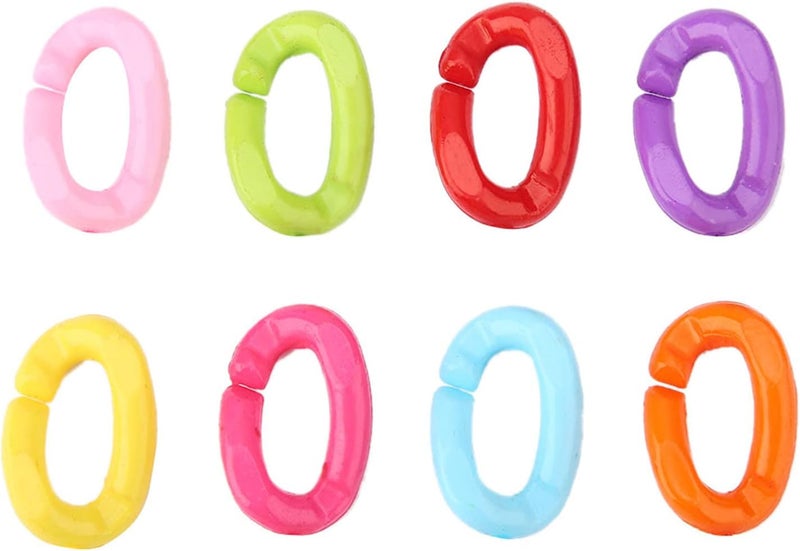 كلاراكو 100 قطعة من ألعاب الببغاوات البلاستيكية، مشابك على شكل حرف C، حلقات سلسلة بألوان متنوعة، يمكنك تركيبها بنفسك - Image 1