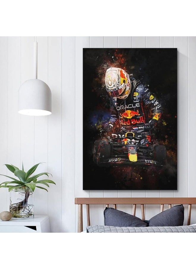 Home Trove - YiYLunneo F1 Formula 1 Max Verstappen Poster Posters for Room Aesthetic Canvas Wall Art Bedroom Decor 16x24inch(40x60cm) - Image 1