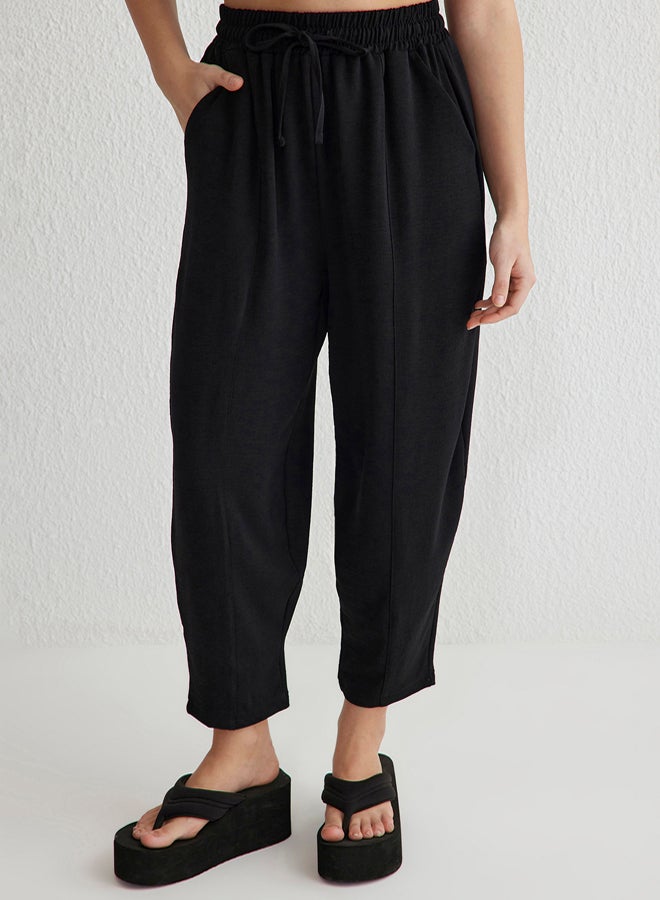 trendyol Black Elastic Waist Harem/Shalwar Relaxed Fit Pants Twoss25Pl00027 - Image 3