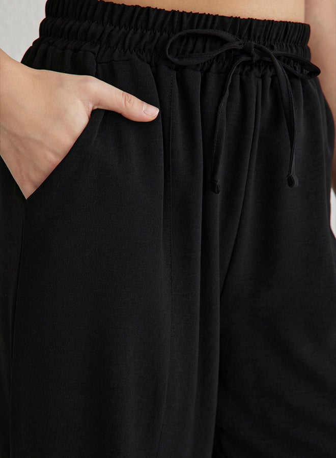 trendyol Black Elastic Waist Harem/Shalwar Relaxed Fit Pants Twoss25Pl00027 - Image 4