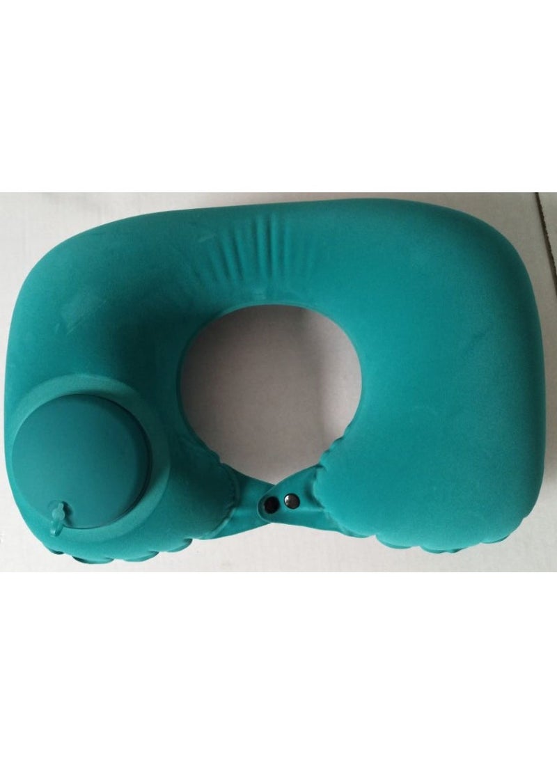 Arabest Press inflatable U-shaped pillow neck pillow travel artifact neck folding portable flocking blowing travel pillow U-shaped pillow  - Image 3