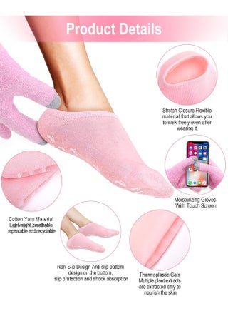 Moisturizing Socks, Gel Socks Soft Moisturizing Gel Socks, Gel Spa Socks For Repairing And Softening Dry Cracked Feet Skins - view 5