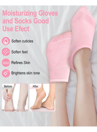Moisturizing Socks, Gel Socks Soft Moisturizing Gel Socks, Gel Spa Socks For Repairing And Softening Dry Cracked Feet Skins - view 3