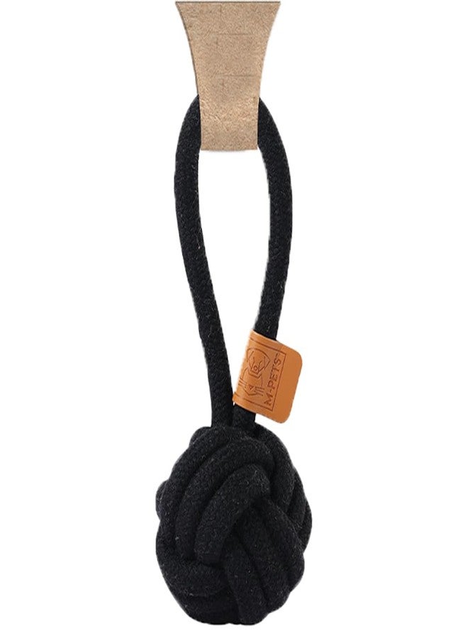 أم-بيتس كرة M-PETS Coto السوداء الحلقية، لعبة كلاب قطنية طبيعية صديقة للبيئة للعب شد الحبل، وجلب الكرة، والمضغ، متينة، غير سامة، تعزز صحة الأسنان والتحفيز الذهني، مناسبة لجميع سلالات الكلاب، صغيرة الحجم - Image 1