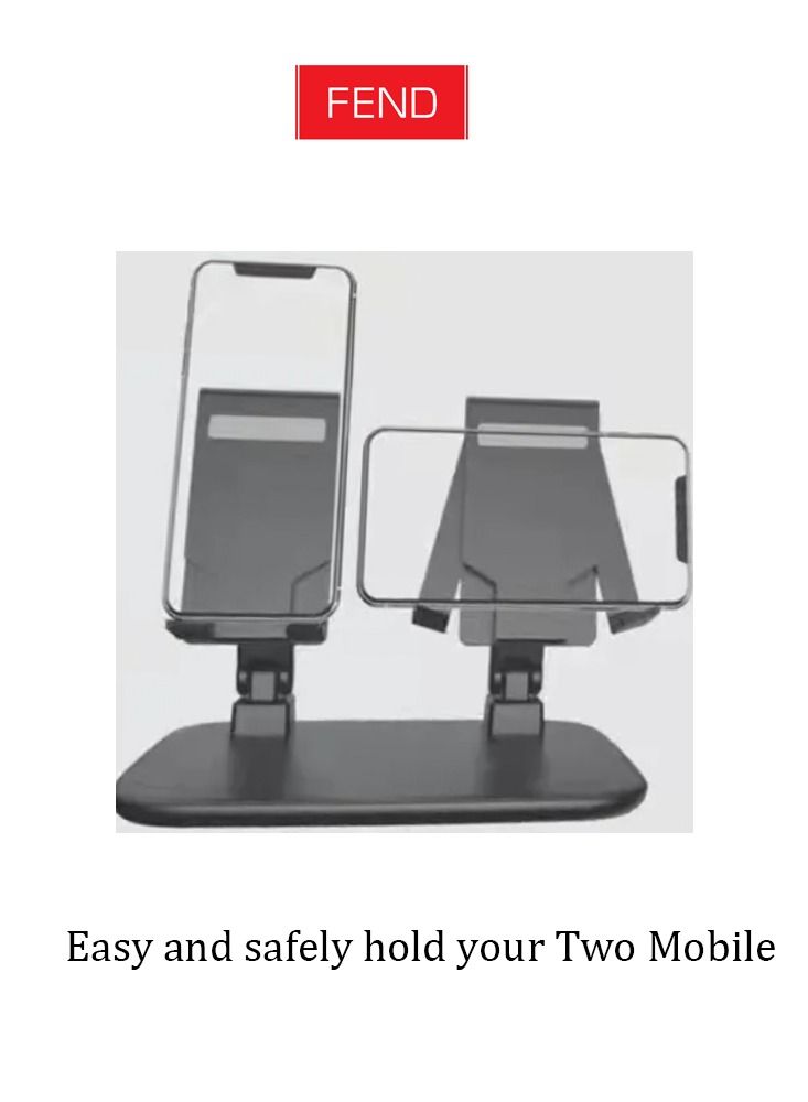 فيند Multi حامل سطح مكتب مزدوج متعدد الأغراض للهاتف المحمول والتابلت أسود - Image 3