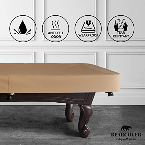 BEARCOVER Heavy Duty Leatherette Billiard Pool Table Cover, Waterproof & Tearproof Cover for Pool Table 7/8/9FT (10 Colors Available) (7 Feet/Wheat Brown) - Image 5