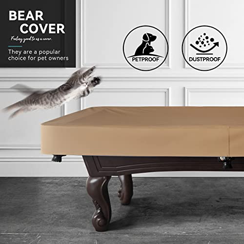 BEARCOVER Heavy Duty Leatherette Billiard Pool Table Cover, Waterproof & Tearproof Cover for Pool Table 7/8/9FT (10 Colors Available) (7 Feet/Wheat Brown) - Image 4