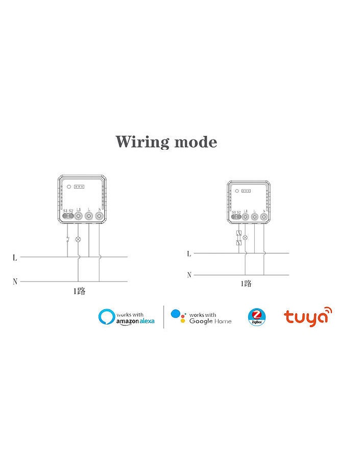 Generic - QS-zigbee-S08-16A-U Tuya ZigBee Zigbee Push Button Normal  Switch Module Home Electrical Appliance Max 3 Gang Switch Control Module Mobilephone APP Remotely Control - Image 1