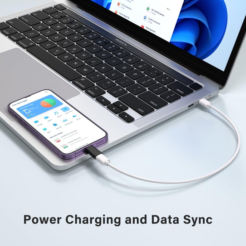 Thousover USB C Type C to Lightning Adapter ï¼ˆ4 Packï¼‰ 1.8-2.2A 15W Fast Charging Support Data Sync,Lightning to USB Type C Cable Adapter for iPhone/iPad/for Airpods,with Anti-Lost Loop,Not for Audio/OTG (Black) - Image 3
