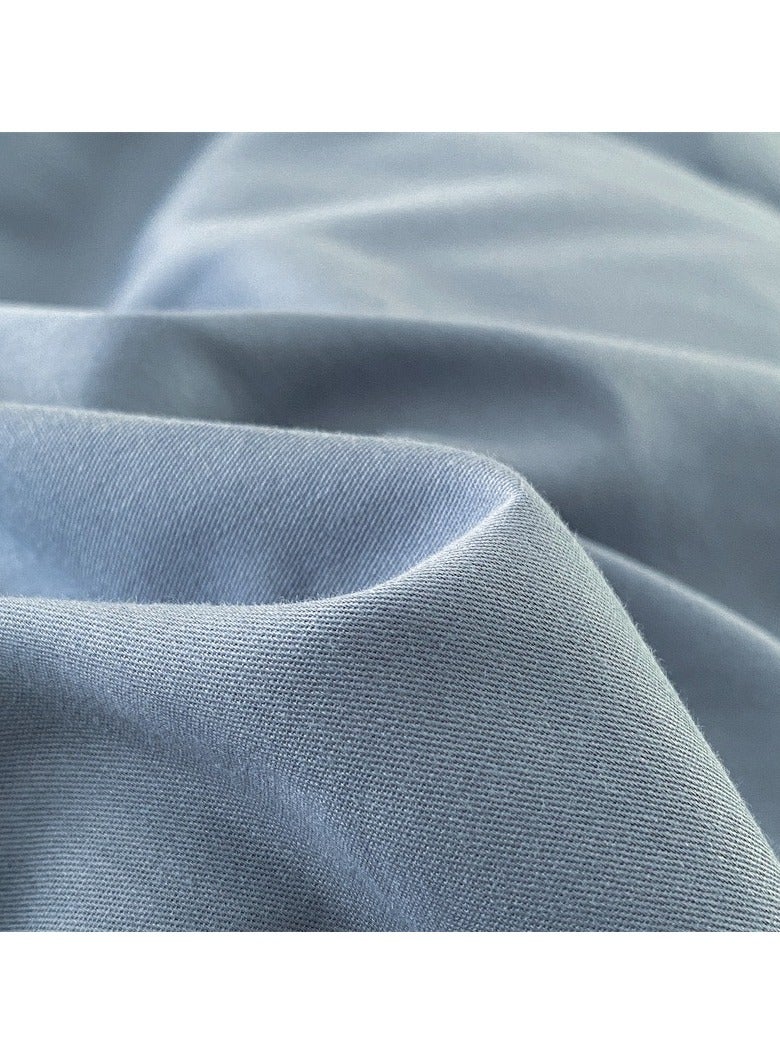 AROAQ Bed Cover Set, Soft Luxurious Pure Bedsheet Set, Long-staple Cotton Simple Solid Color Bed Sheet Quilt Cover Bedding Twill Cotton Set,( Van star blue color, 2.0m bed sheet four-piece set)  - Image 3
