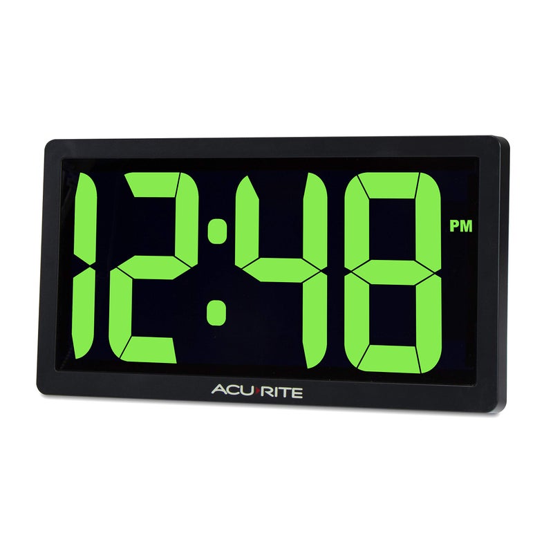 AcuRite 75112M 10-inch LED Digital Clock with Auto Dimming Brightness Green - Image 2