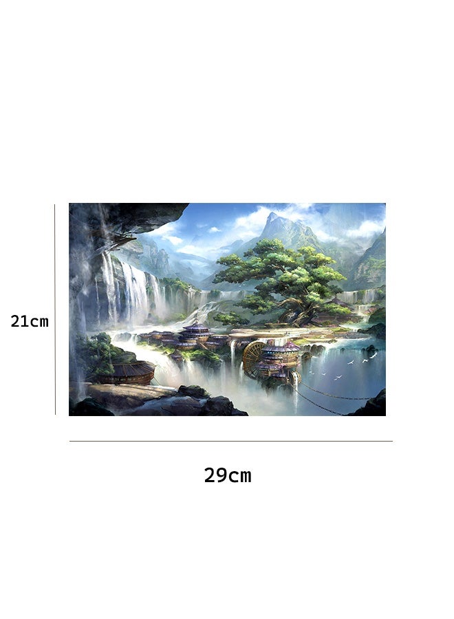 1000-Piece Jigsaw Puzzle for Adults & Kids, Natural Iandscape of Mountains and Waters Style, Paper Material, 1000 Pieces, 1 Set, Puzzles - Image 1