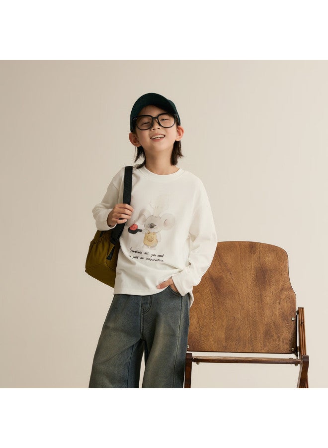 Chenchen Mom [kids Fun Party] Girls' Long Sleeve T-shirt Early Autumn Stylish Cartoon Print Versatile Children's Top 8391x - Image 3