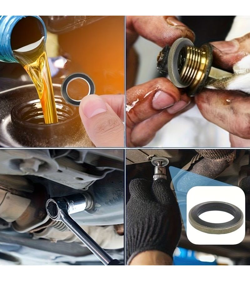 Pack of 23 M10 Seal Washers Oil Drain Plug Gaskets for Car Oil Pan High Pressure Hydraulic Systems Truck Maintenance Replaceable Rubber Seals Durable Sealing Kit - Image 4