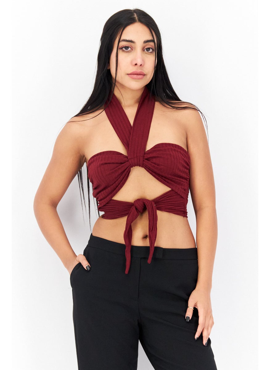 Women Halter Neck Sleeveless Plain Tube Tank Top, Maroon - pzsku/Z4698A5B875B71607EE63Z/45/_/1724350992/b735fc30-3a1e-4b82-85c7-9aefd0722132