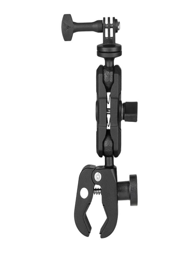 YELLOWFIN Action Camera Power Clamp Mount with 360° Dual Ball Head, Anti-Theft Knob, Aluminium Bike/Motorcycle/Scooter Clamp, Multi-Position Mount Compatible with Action Cameras for DJI Osmo, Hero, Insta360 - Image 1