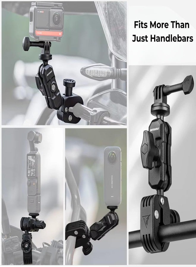 YELLOWFIN Action Camera Power Clamp Mount with 360° Dual Ball Head, Anti-Theft Knob, Aluminium Bike/Motorcycle/Scooter Clamp, Multi-Position Mount Compatible with Action Cameras for DJI Osmo, Hero, Insta360 - Image 3