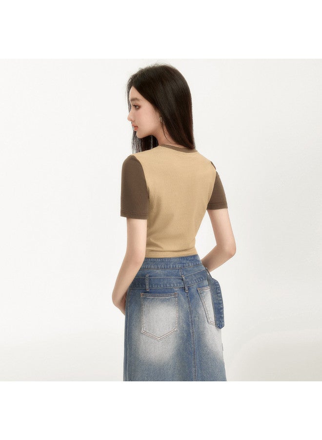 EPTISON تي شيرت نسائي بأكمام قصيرة - تصميم صيفي عتيق أمريكي بطباعة حروف موضة بقصة ضيقة ومقصوصة - Image 5