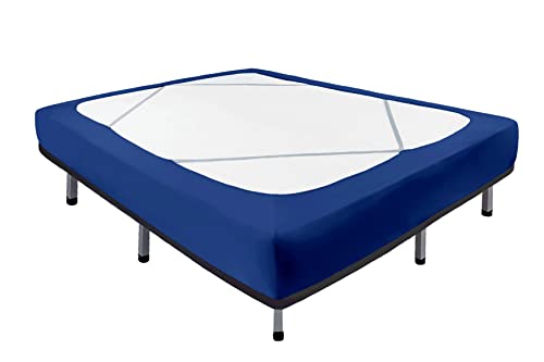 Biscaynebay Decorative Box Spring Cover King & Cal King Size  Navy Luxurious Jersey Knitting Stretchy Wrap Around 4 Sides Bed Skirt for Home/Hotels  Easy Fit Wrinkle & Fade Free Machine Washable - Image 3