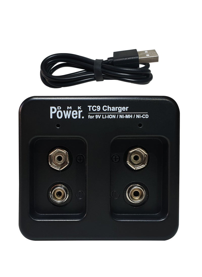 DMK Power - DMK Power TC9 Micro USB Charger compatible with 9V Li-ion, Ni-MH, Ni-CD rechargeable Lithium Battery - Image 1