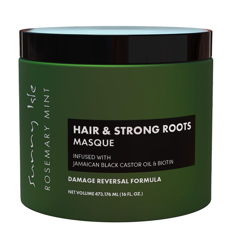 Sunny Isle Rosemary Mint Hair and Strong Roots Masque 16oz | Infused with Biotin and Jamaican Black Castor Oil | Double Growth Formula - Image 1