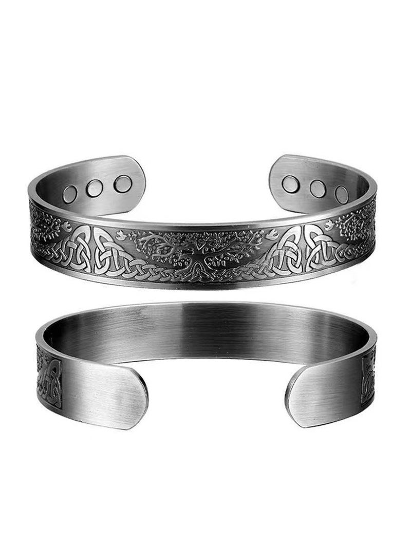 Men's Vintage Copper Magnetic Bracelet, Anti-tarnish Design for Boys and Men - Image 2