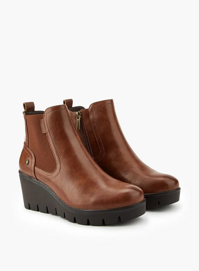 Celeste Women's Textured Wedge Heel Ankle Boots