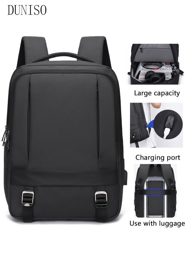 DUNISO Laptop Backpack, Travel Backpack for Men Women,  Business Anti Theft Computer Backpack with USB Charging Port, Waterproof College School Backpack, Lightweight Work Laptop Bag for Men & Women, Carry-on Backpack for Fits 15.6 Inch Notebook - Image 1