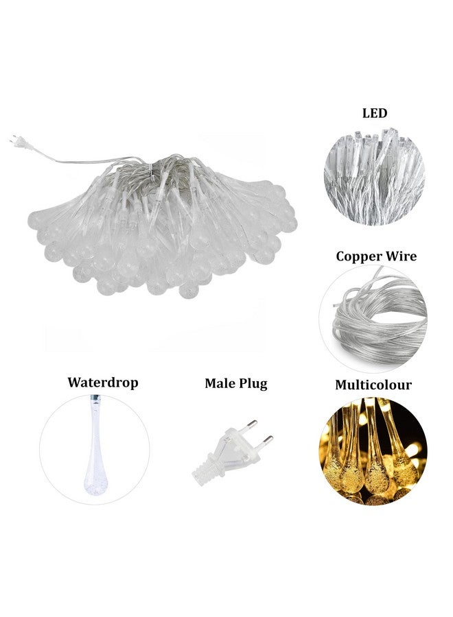 fizzytech Waterdrop String Lights of Home Decoration Diwali Light for Party Birthday Diwali Christmas Navratri Valentine Gift Home Decoration Light (8 Meter 50 LED, Warm White) - Image 3