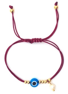Alwan String Bracelet with an Evil Eye and a Small Pearl  - Image 2