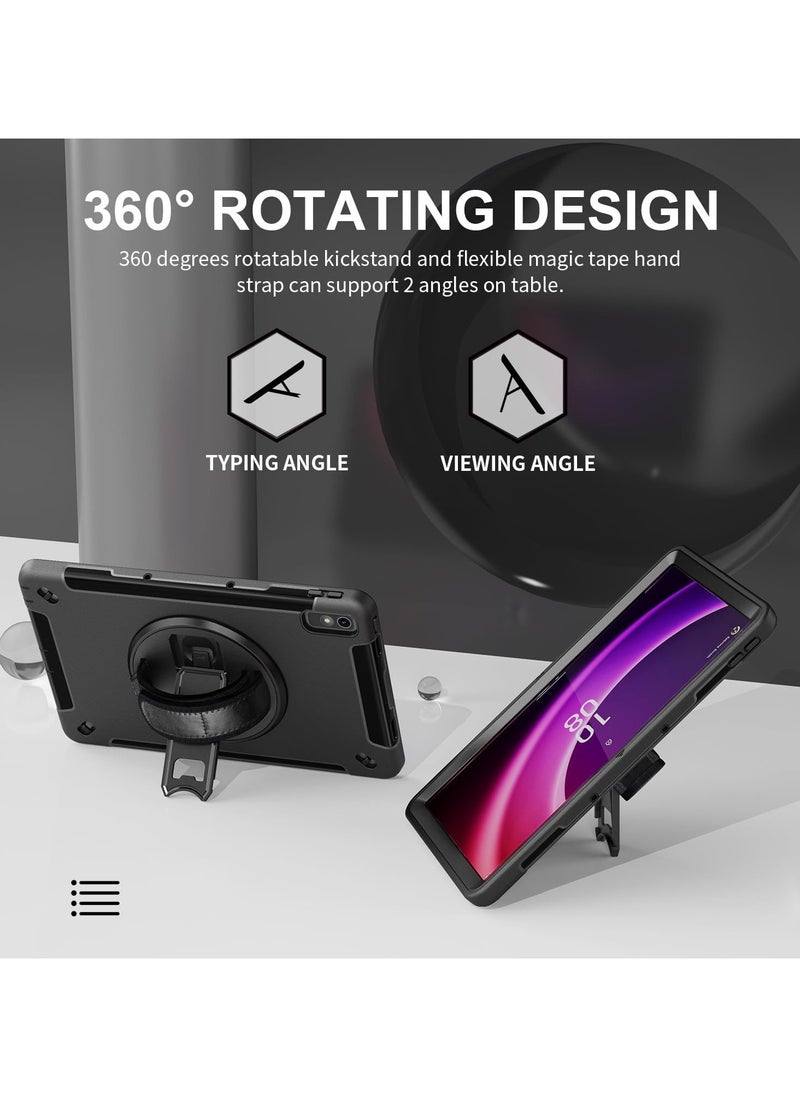 General Case Compatible with Lenovo Tab P11 2nd Gen 11.5" (TB-350FU/TB-350XU), Heavy Duty Rugged Protective Cover with 360° Rotating Kickstand & Hand Strap, Shoulder Strap, Pencil Holder  - Image 2
